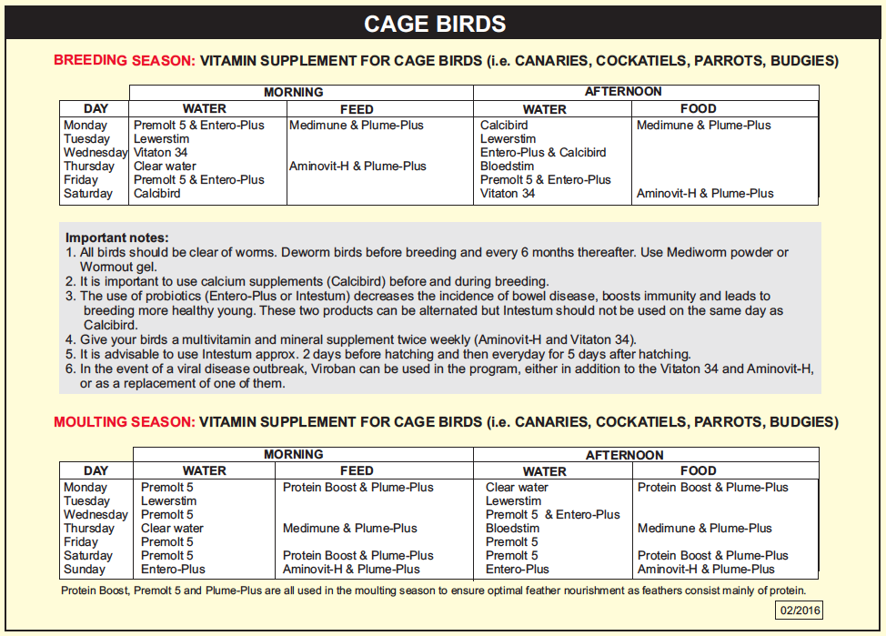 cage bird program